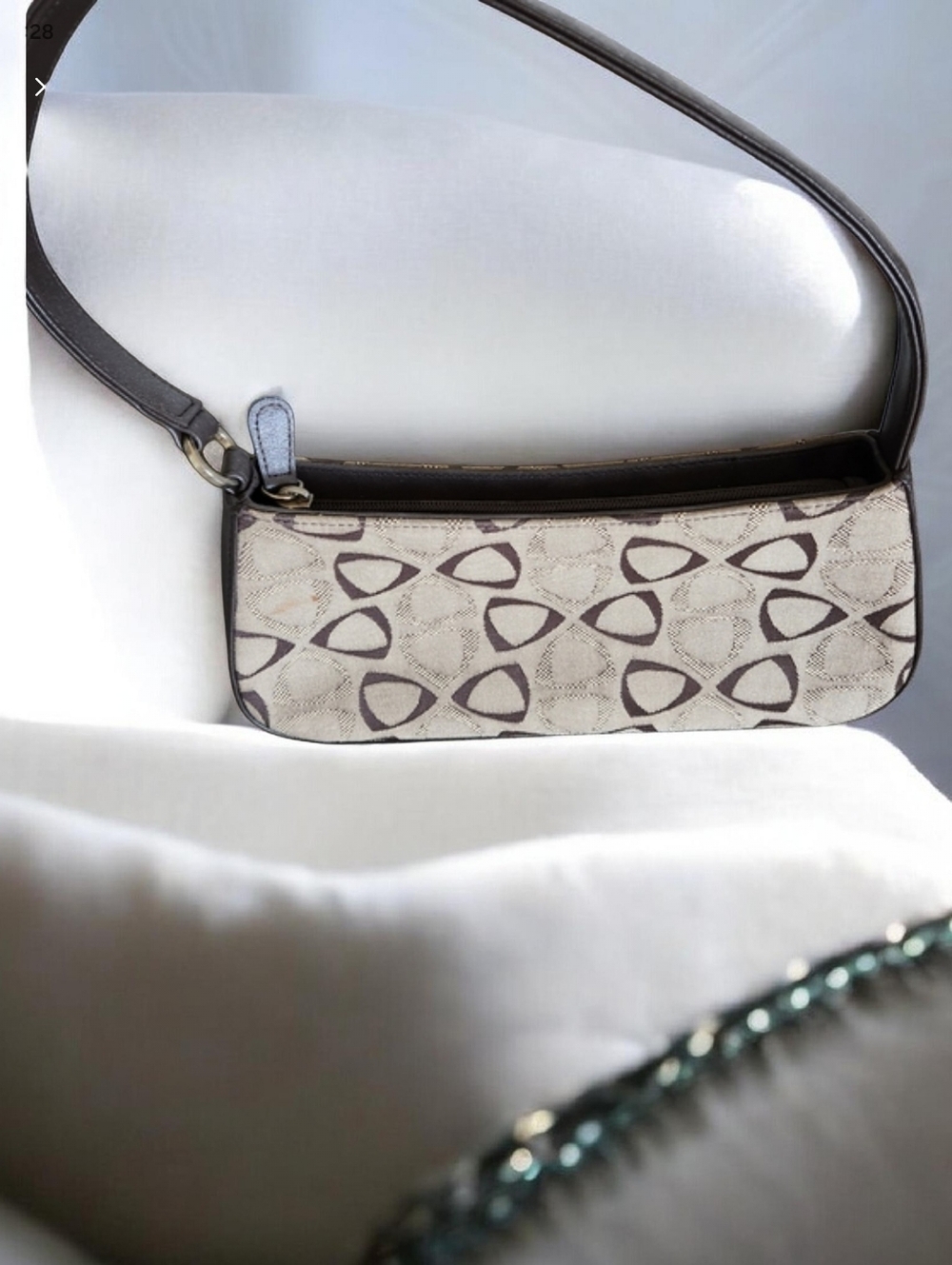 Vintage Liz Claiborne Y2K Baguette Shoulder Bag Geometric Canvas